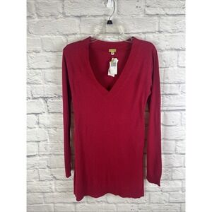 Echo NWT  Red Lightweight Bamboo Blend Tunic Casual Sweater Size Medium
